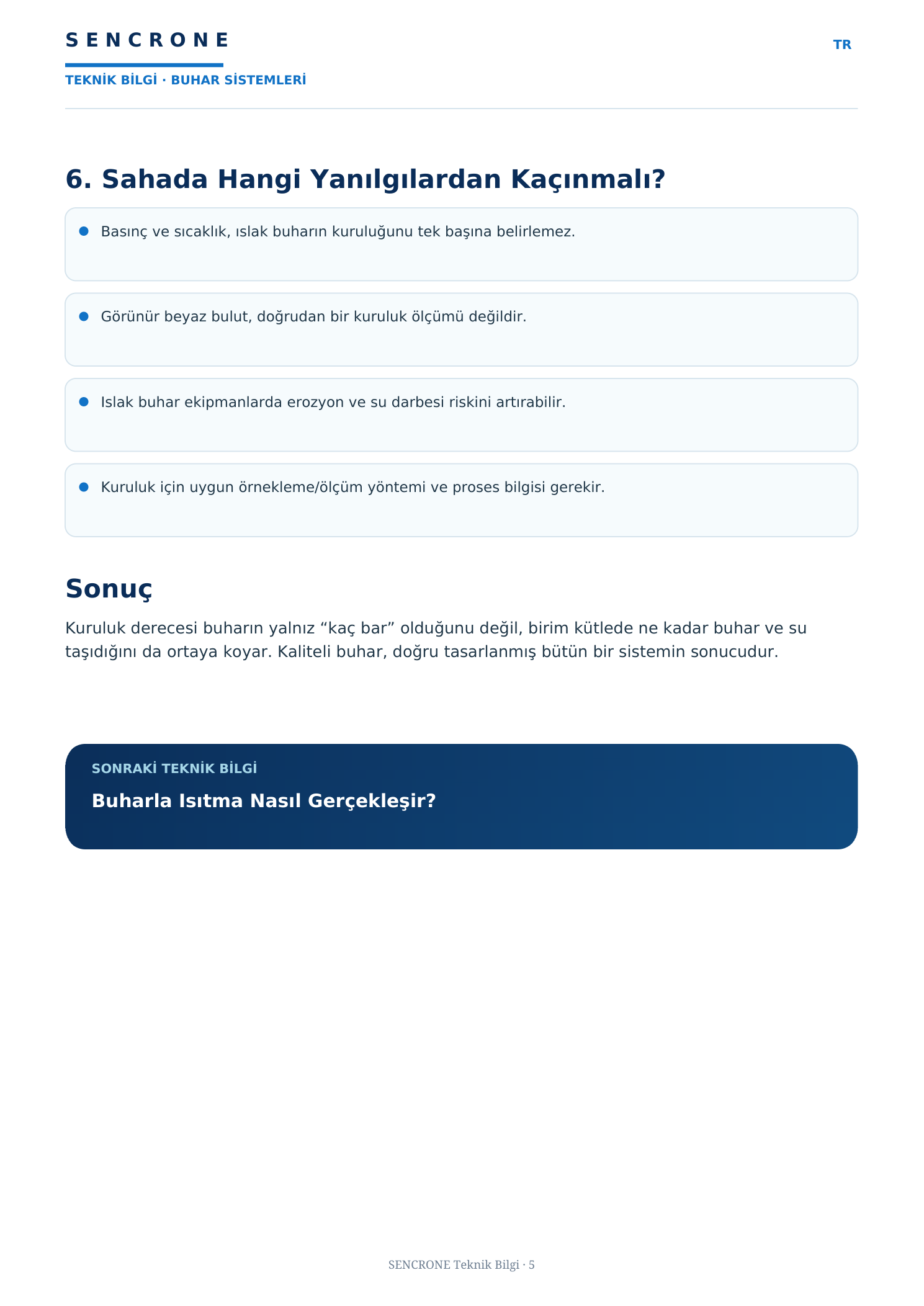 Buharda Kuruluk Derecesi — onaylı SENCRONE PDF, Türkçe sayfa 5/5
