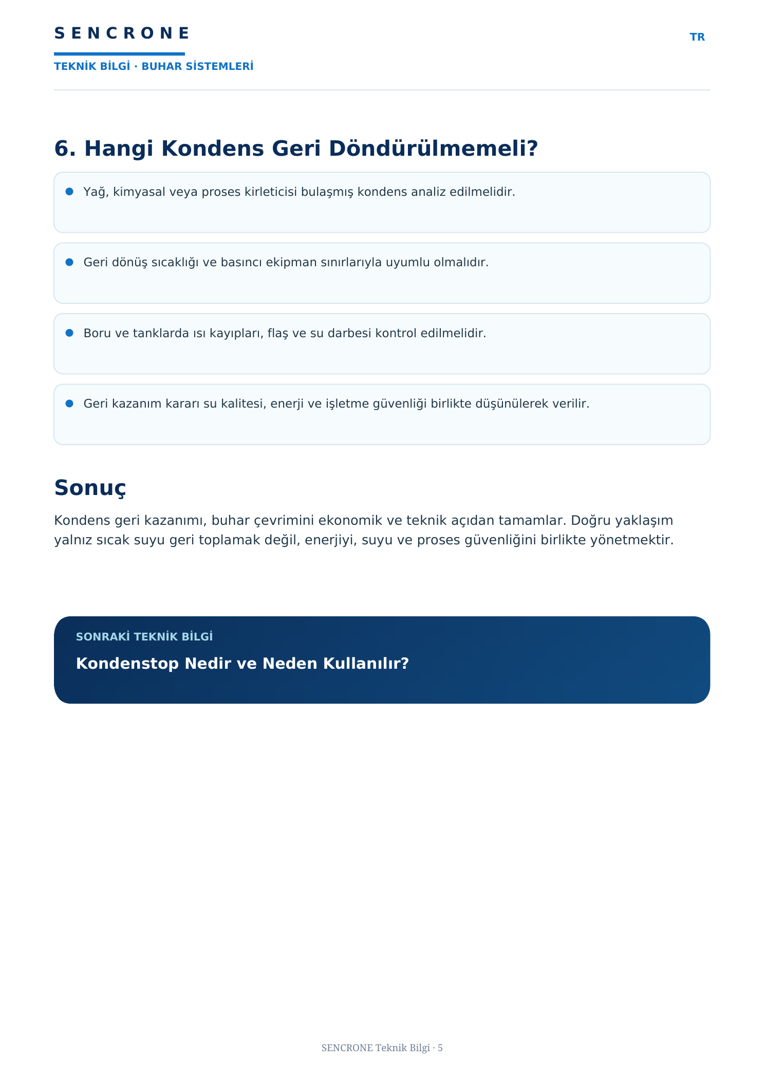 Kondens Nedir? — onaylı SENCRONE PDF, Türkçe sayfa 5/5